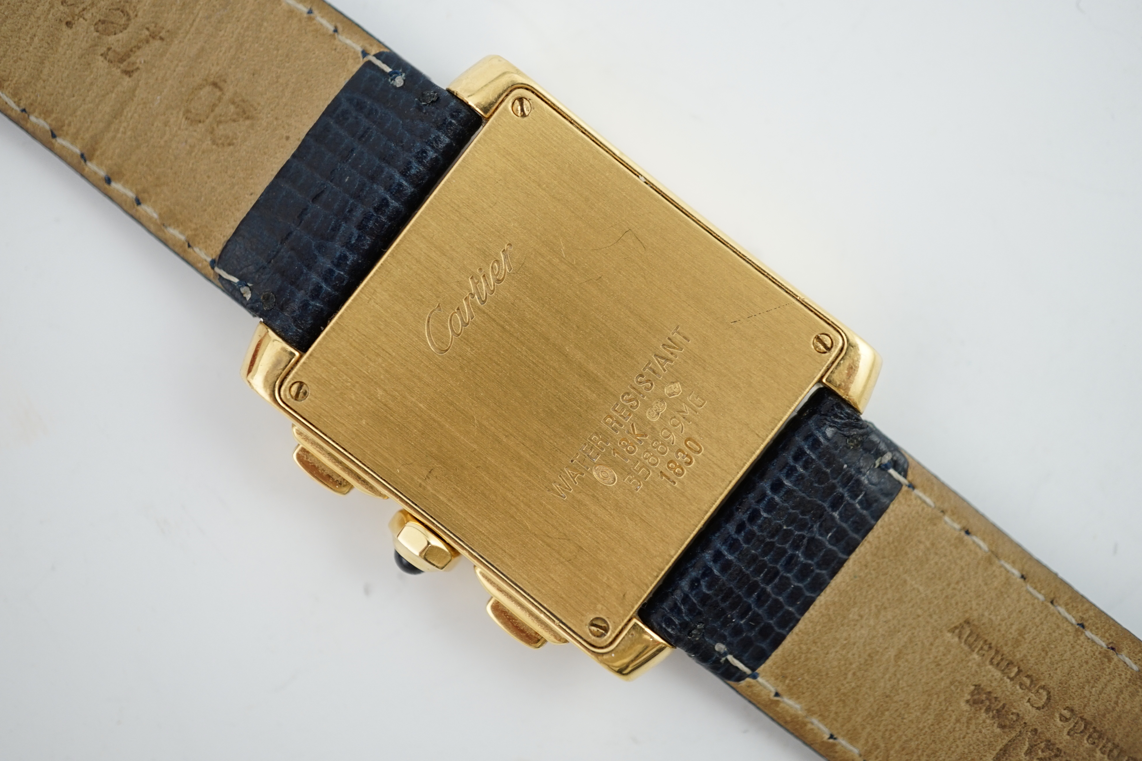 A gentleman's modern 18k gold Cartier Tank Francaise Calendar Chronograph quartz wrist watch